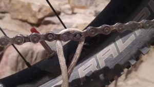 shoe string through bike chain